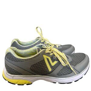 Vionic Drift Satima Orthodic Walking Sneakers In Gray & Yellow Size 7.5